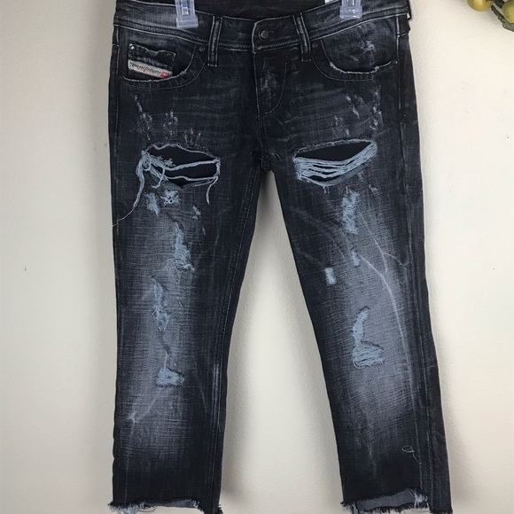 Diesel Denim - DIESEL Lowky Black distressed jeans Size 25